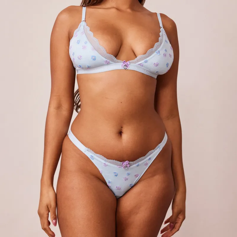 Lounge Underwear Höschen | Bralettes | Ribbed Floral Triangle BH -