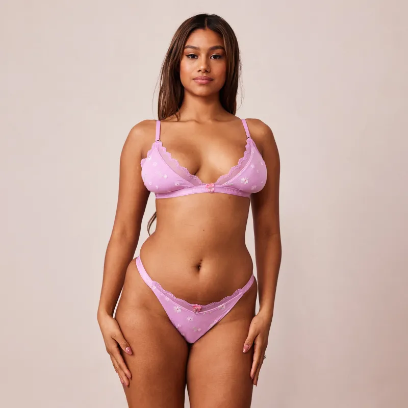 Lounge Underwear Höschen | Bralettes | Ribbed Floral Triangle BH -