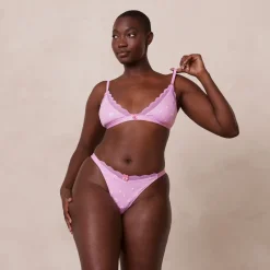 Lounge Underwear Höschen | Bralettes | Ribbed Floral Triangle BH -