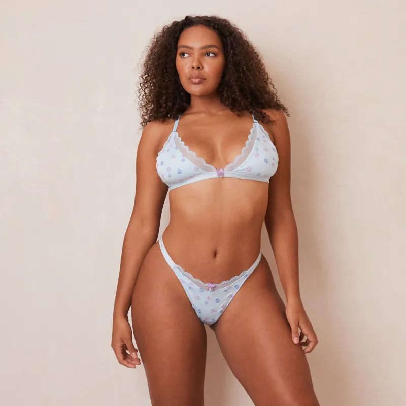 Lounge Underwear Höschen | Bralettes | Ribbed Floral Triangle BH -