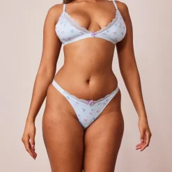 Lounge Underwear Höschen | Bralettes | Ribbed Floral Triangle BH -