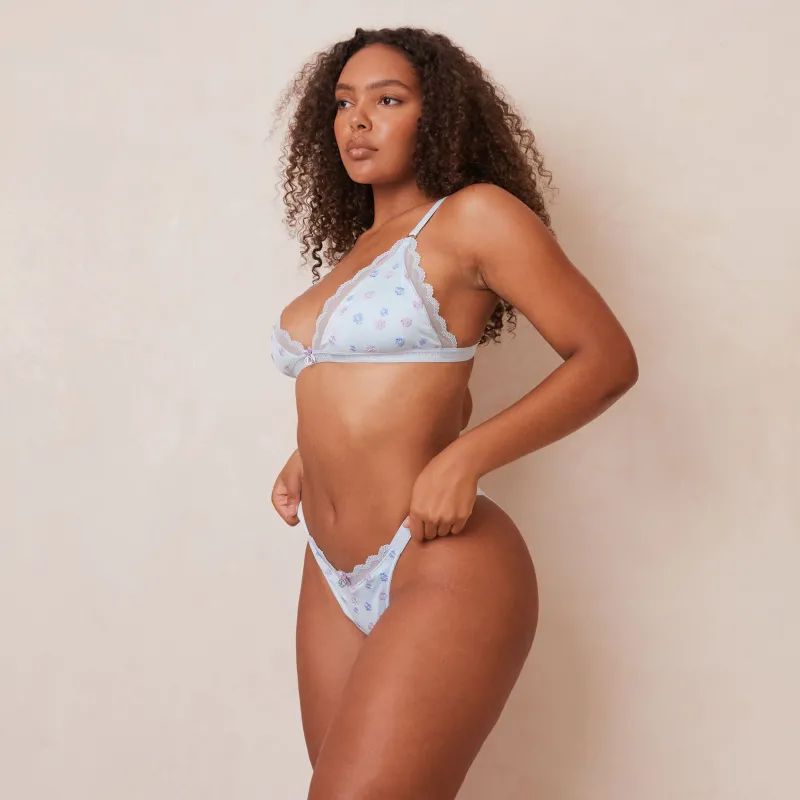 Lounge Underwear Höschen | Bralettes | Ribbed Floral Triangle BH -