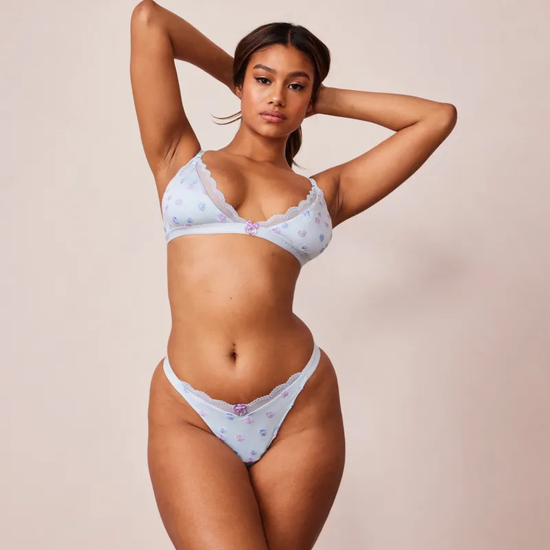 Lounge Underwear Höschen | Bralettes | Ribbed Floral Triangle BH -