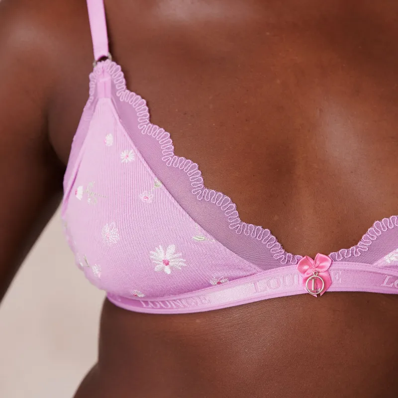 Lounge Underwear Höschen | Bralettes | Ribbed Floral Triangle BH -