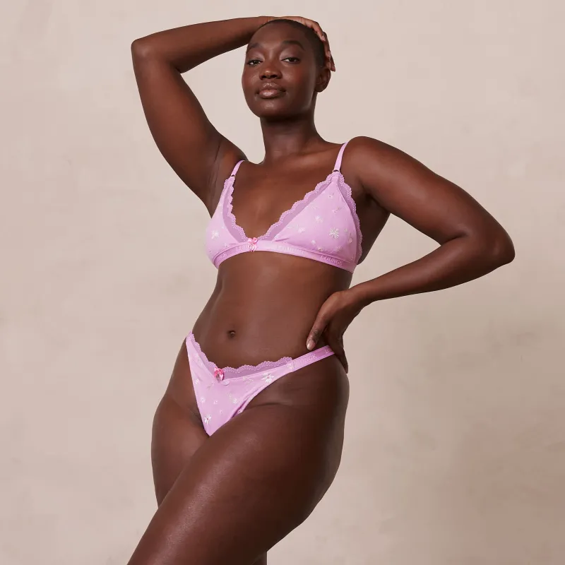 Lounge Underwear Höschen | Bralettes | Ribbed Floral Triangle BH -