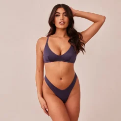 Lounge Underwear Ohne Bügel | Bralettes | Ribbed Triangle BH - Dunkelgrau