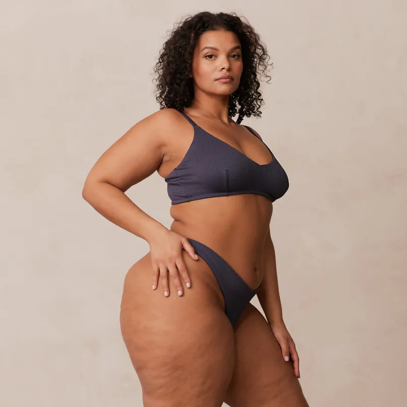 Lounge Underwear Ohne Bügel | Bralettes | Ribbed Triangle BH - Dunkelgrau