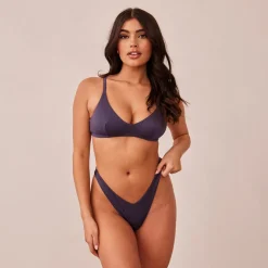 Lounge Underwear Ohne Bügel | Bralettes | Ribbed Triangle BH - Dunkelgrau