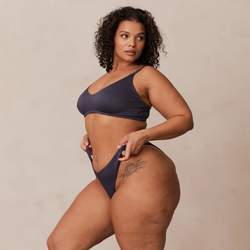 Lounge Underwear Ohne Bügel | Bralettes | Ribbed Triangle BH - Dunkelgrau
