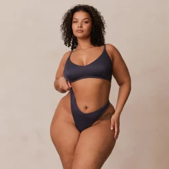 Lounge Underwear Ohne Bügel | Bralettes | Ribbed Triangle BH - Dunkelgrau
