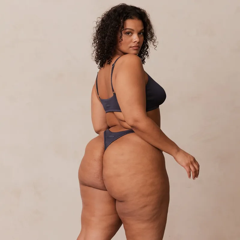 Lounge Underwear Ohne Bügel | Bralettes | Ribbed Triangle BH - Dunkelgrau