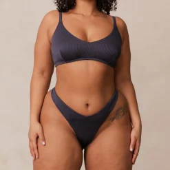 Lounge Underwear Ohne Bügel | Bralettes | Ribbed Triangle BH - Dunkelgrau