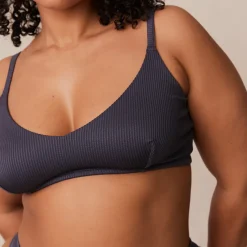 Lounge Underwear Ohne Bügel | Bralettes | Ribbed Triangle BH - Dunkelgrau