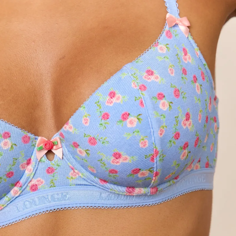 Lounge Underwear Gepolsterte | Höschen-Bündel | Rosebud Gerippter Balcony BH -
