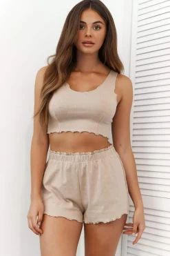Lounge Underwear Schlaf | Ruffle Schlafanzug Kurze Hose -