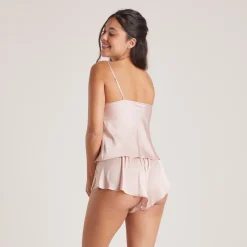Lounge Underwear Pyjama-Oberteile | Satin Schleife Pyjama-Cami -