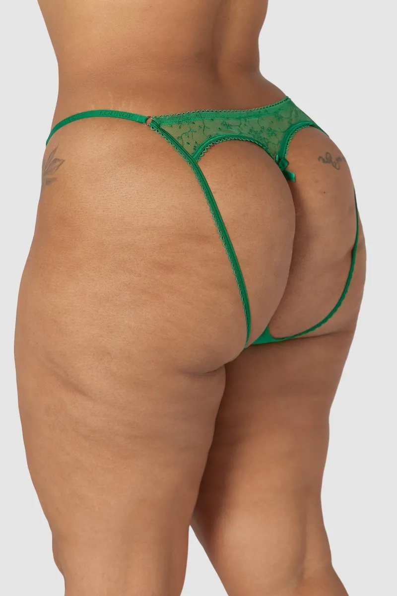 Lounge Underwear Slips | Slinky Open Back Slip - Smaragdgrün