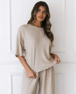 Lounge Underwear Pyjama-Oberteile | Soft Waffle Schlafanzug Oberteil -