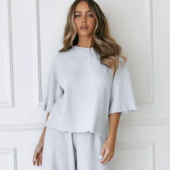 Lounge Underwear Pyjama-Oberteile | Soft Waffle Schlafanzug Oberteil -