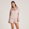 Lounge Underwear Pyjamas Sets | Pyjama-Oberteile | Sparkle Satin Pyjama-Hemd -