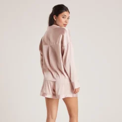 Lounge Underwear Pyjamas Sets | Pyjama-Oberteile | Sparkle Satin Pyjama-Hemd -