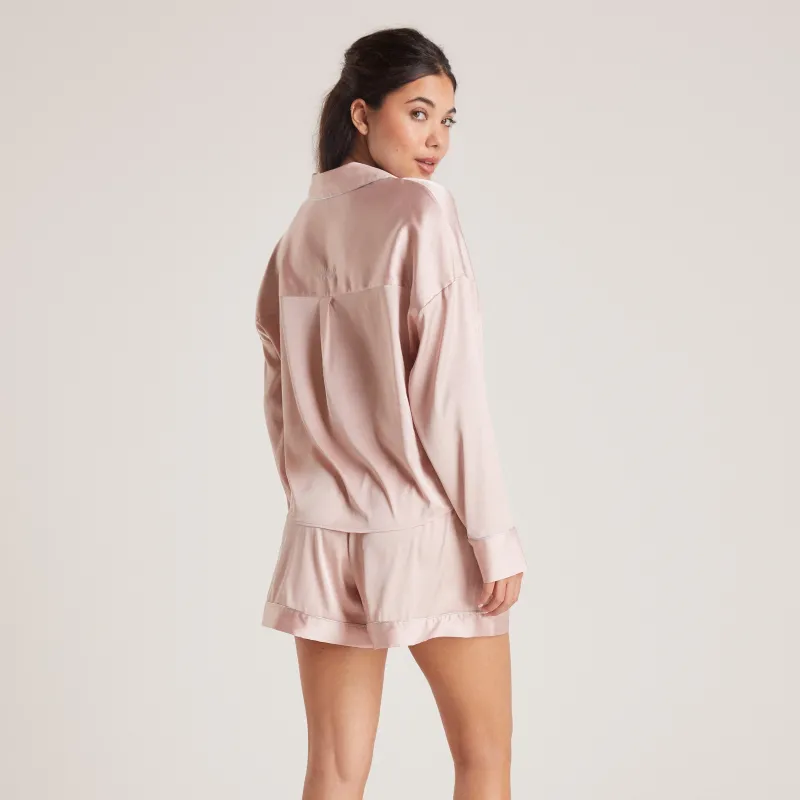 Lounge Underwear Pyjamas Sets | Pyjama-Oberteile | Sparkle Satin Pyjama-Hemd -