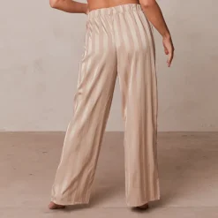 Lounge Underwear Pyjama-Hosen | Striped Satin Schlafanzug Hosen -