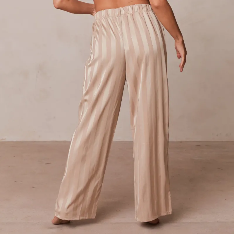 Lounge Underwear Pyjama-Hosen | Striped Satin Schlafanzug Hosen -