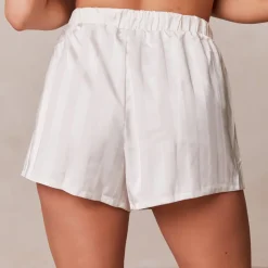Lounge Underwear Pyjamas Sets | Pyjama-Hosen | Striped Satin Schlafanzug Kurze Hose -