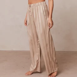 Lounge Underwear Pyjama-Hosen | Striped Satin Schlafanzug Hosen -