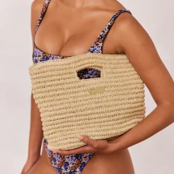 Lounge Underwear Bademodeaccessoires | Stroh-Strandtasche -