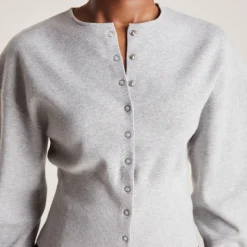 Lounge Underwear Pullis Und Strickjacken | Taillierte Strickjacke - Light Grau