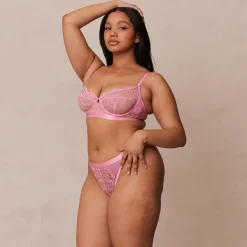 Lounge Underwear Strings | Balcony | Zweifarbiges Blossom Balcony BH -